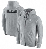 Men's New Orleans Saints Nike Gridiron Gray 2.0 Full-Zip Hoodie - Ash FengYun,baseball caps,new era cap wholesale,wholesale hats
